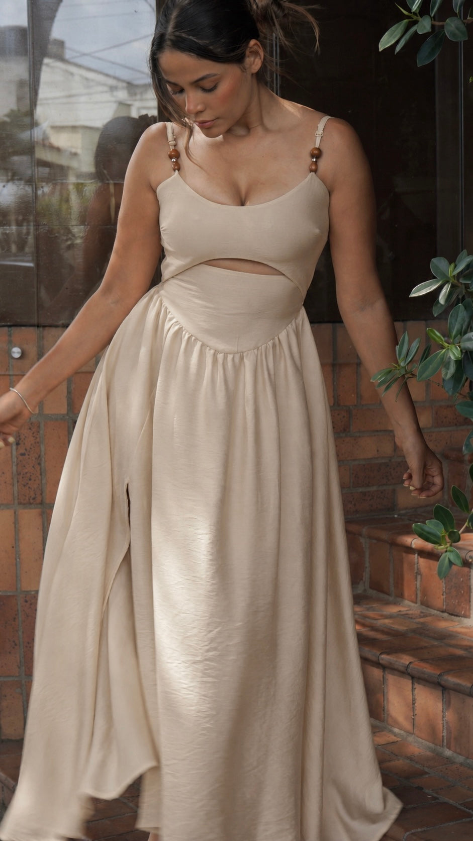 Vestido Linaje Arena