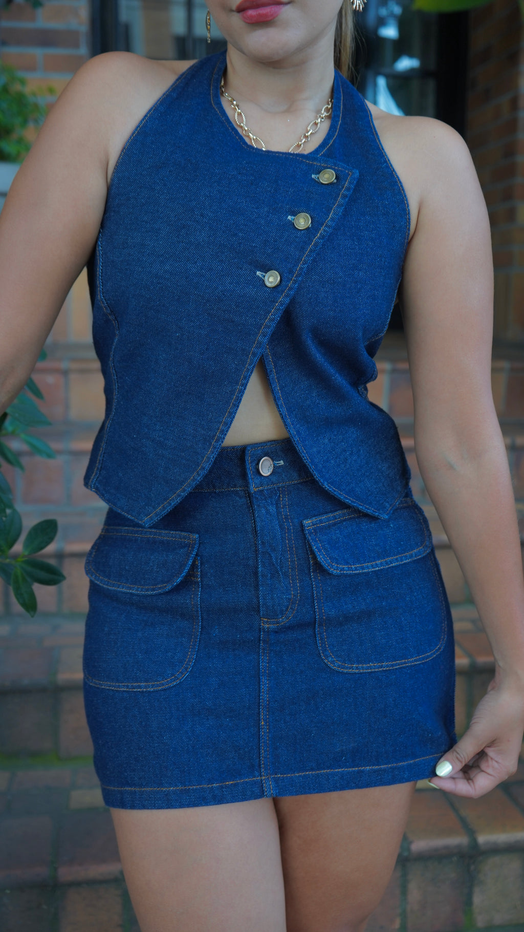 Top Oriental Azul