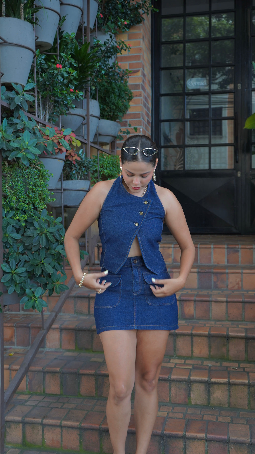 Falda Raices Azul